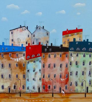 CZ/ Zastávka, akryl na plátně, 45x50 cm. 🚌 Zastávka je místem, kde se cesty protínají a čas zpomalí. Slávka Krátká ji...