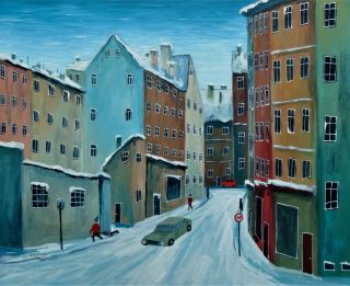 Zasněžená ulice, 60 × 50 cm. Pražské zákoutí ve výloze vystřídala Zasněžená ulice. A musíme říct, že nám dělá obrovskou...